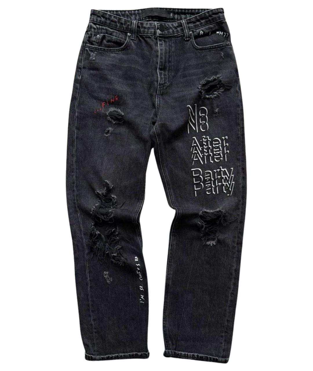 ALEXANDER WANG Черные хлопковые прямые джинсы, фото 1