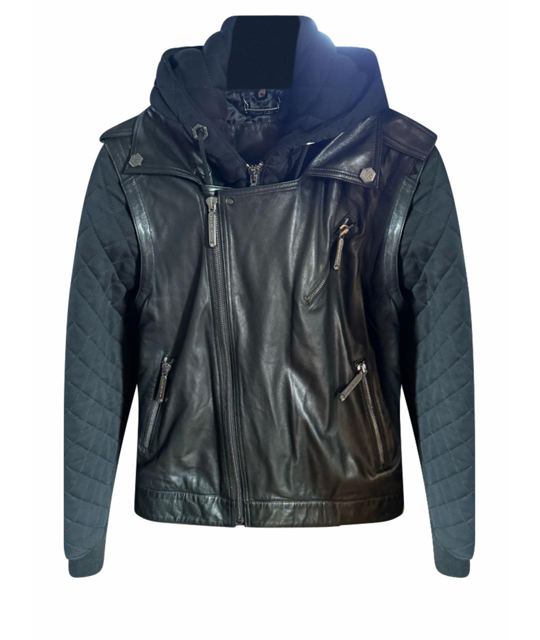 PHILIPP PLEIN Черная кожаная куртка, фото 7