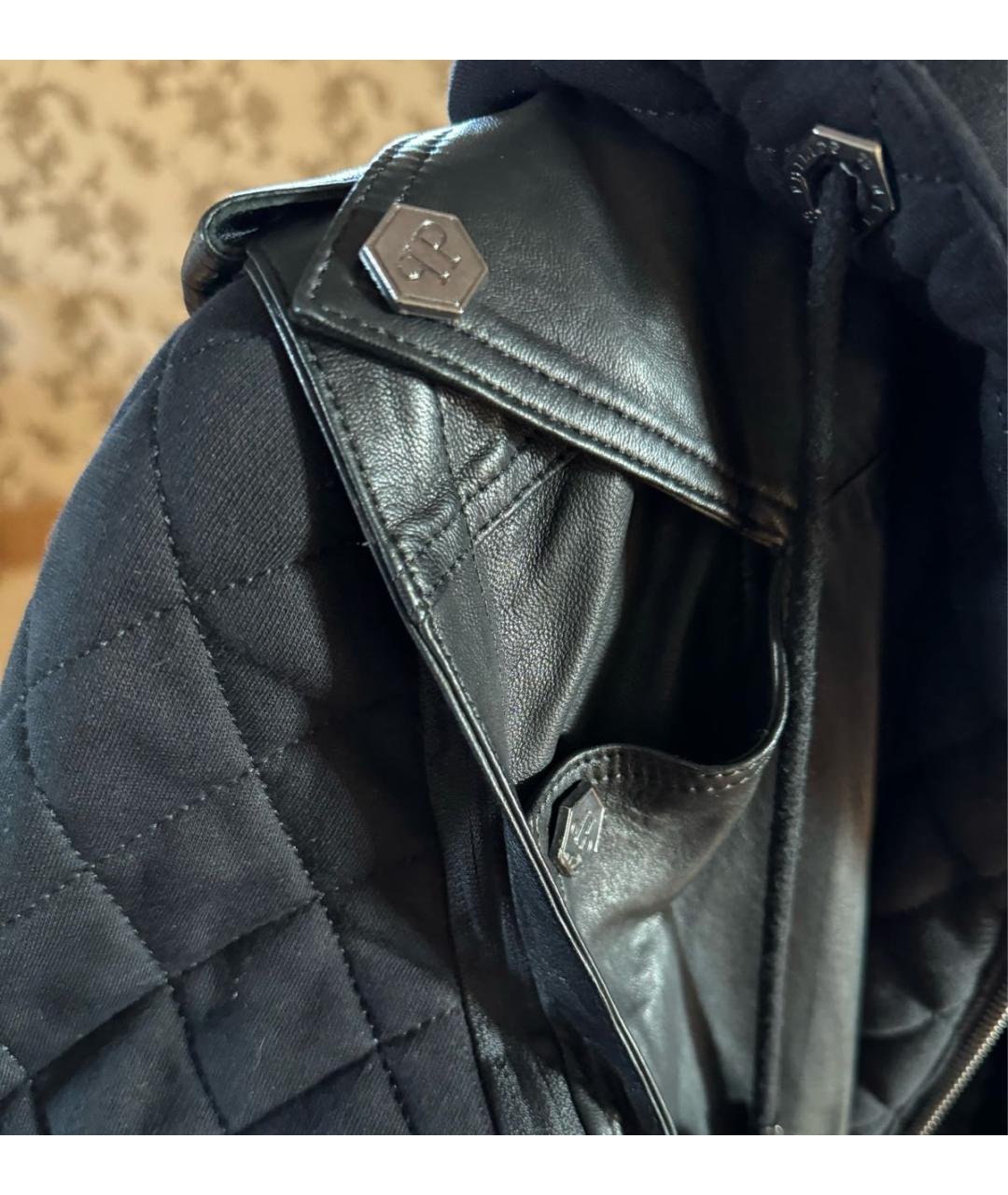 PHILIPP PLEIN Черная кожаная куртка, фото 5