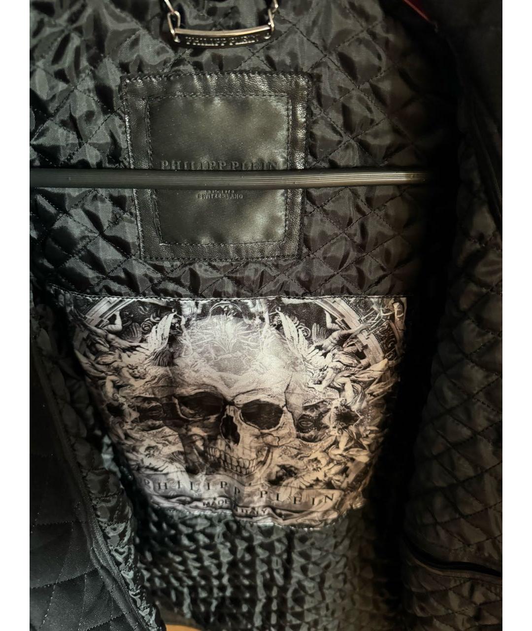PHILIPP PLEIN Черная кожаная куртка, фото 4