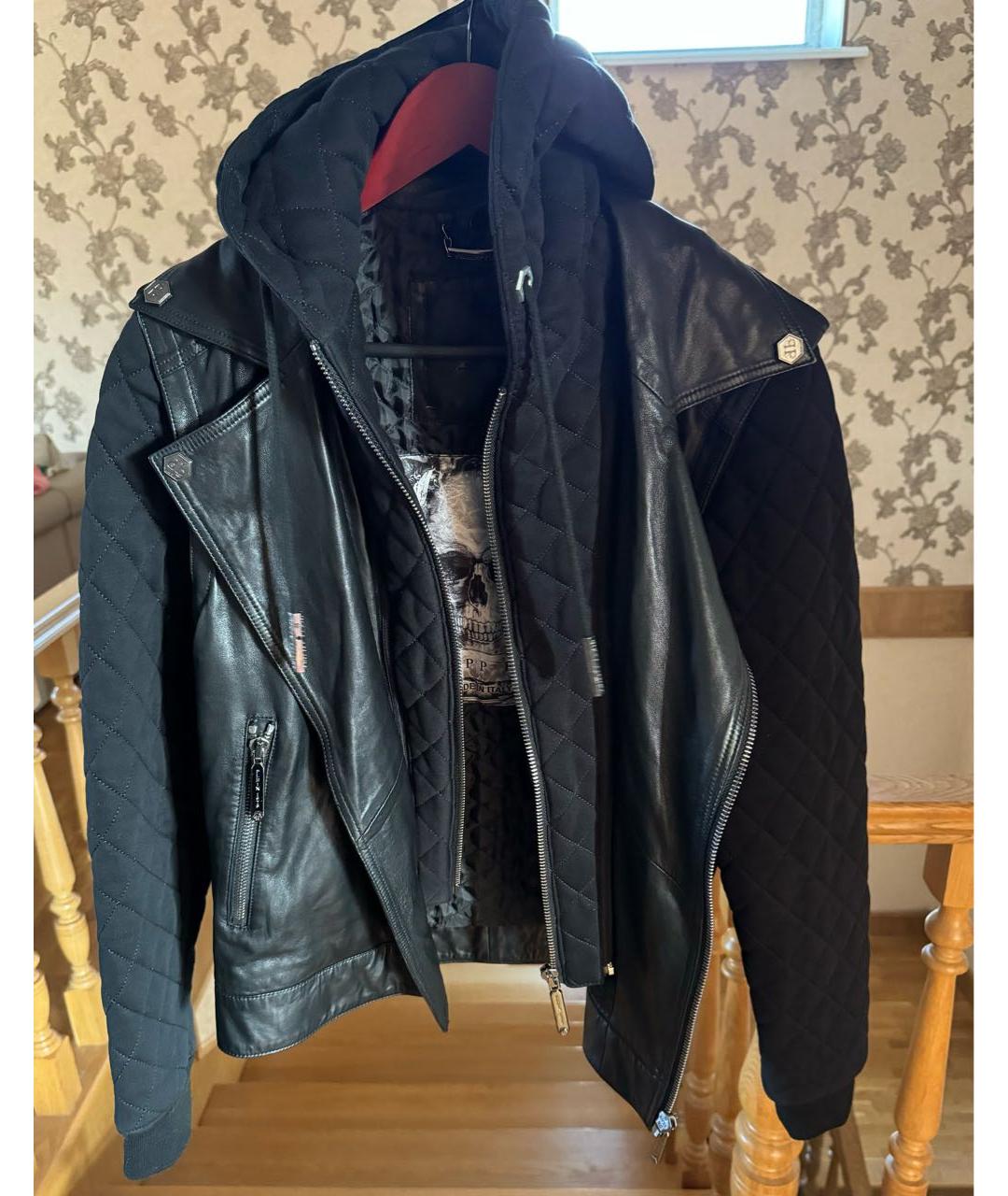 PHILIPP PLEIN Черная кожаная куртка, фото 6