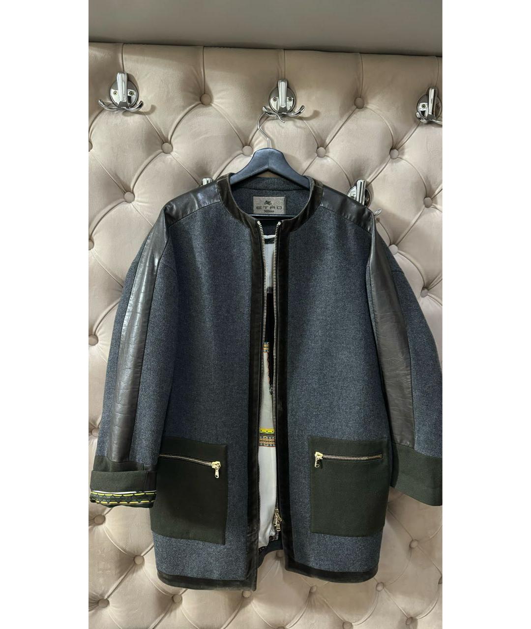 ETRO Серое шерстяное пальто, фото 5