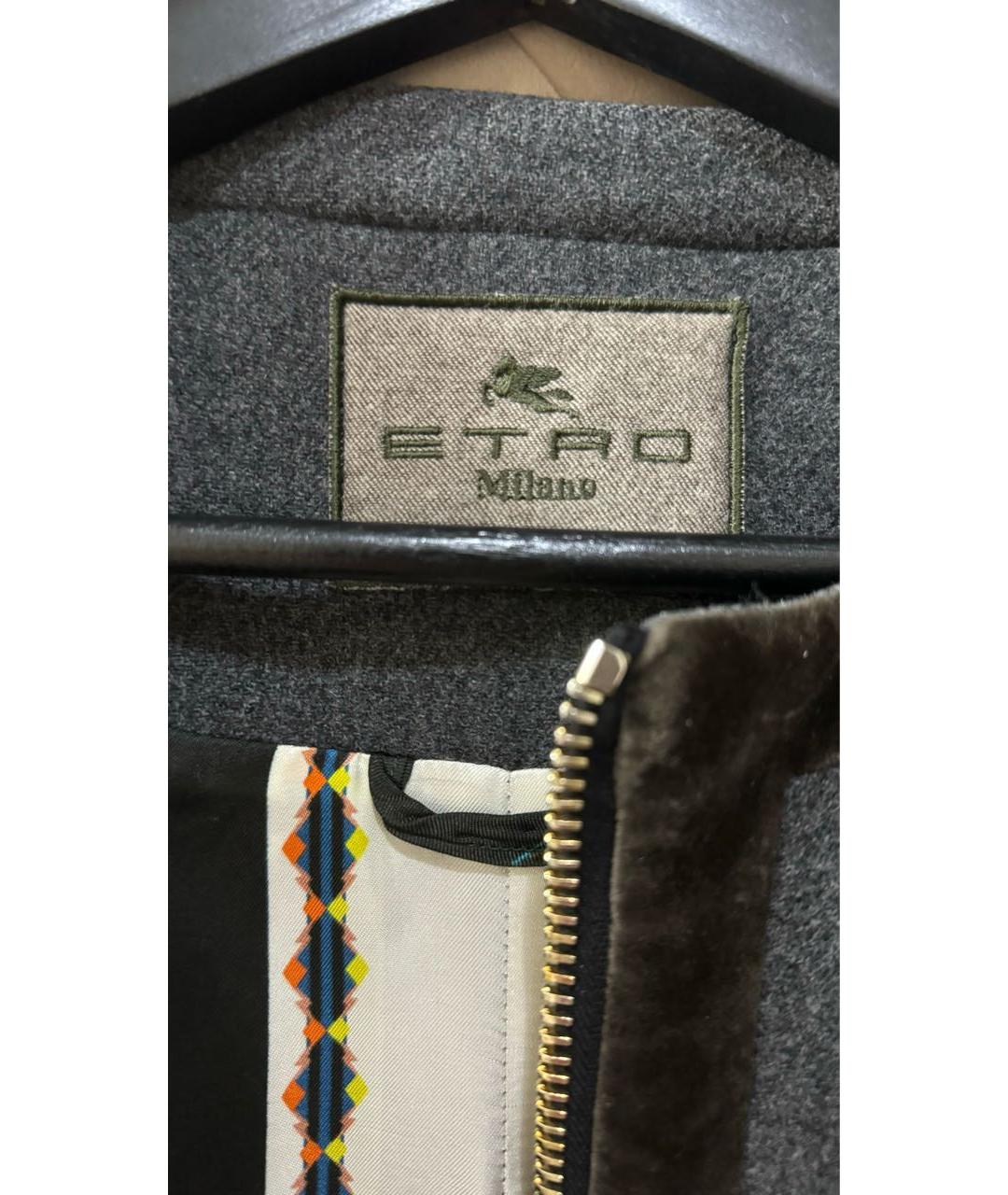 ETRO Серое шерстяное пальто, фото 3