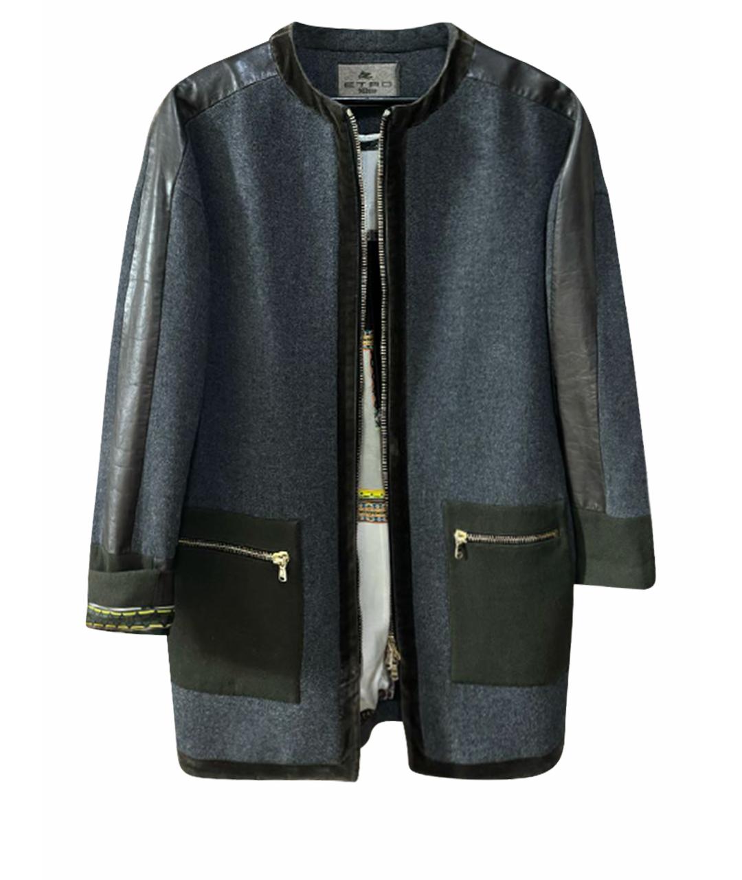 ETRO Серое шерстяное пальто, фото 1