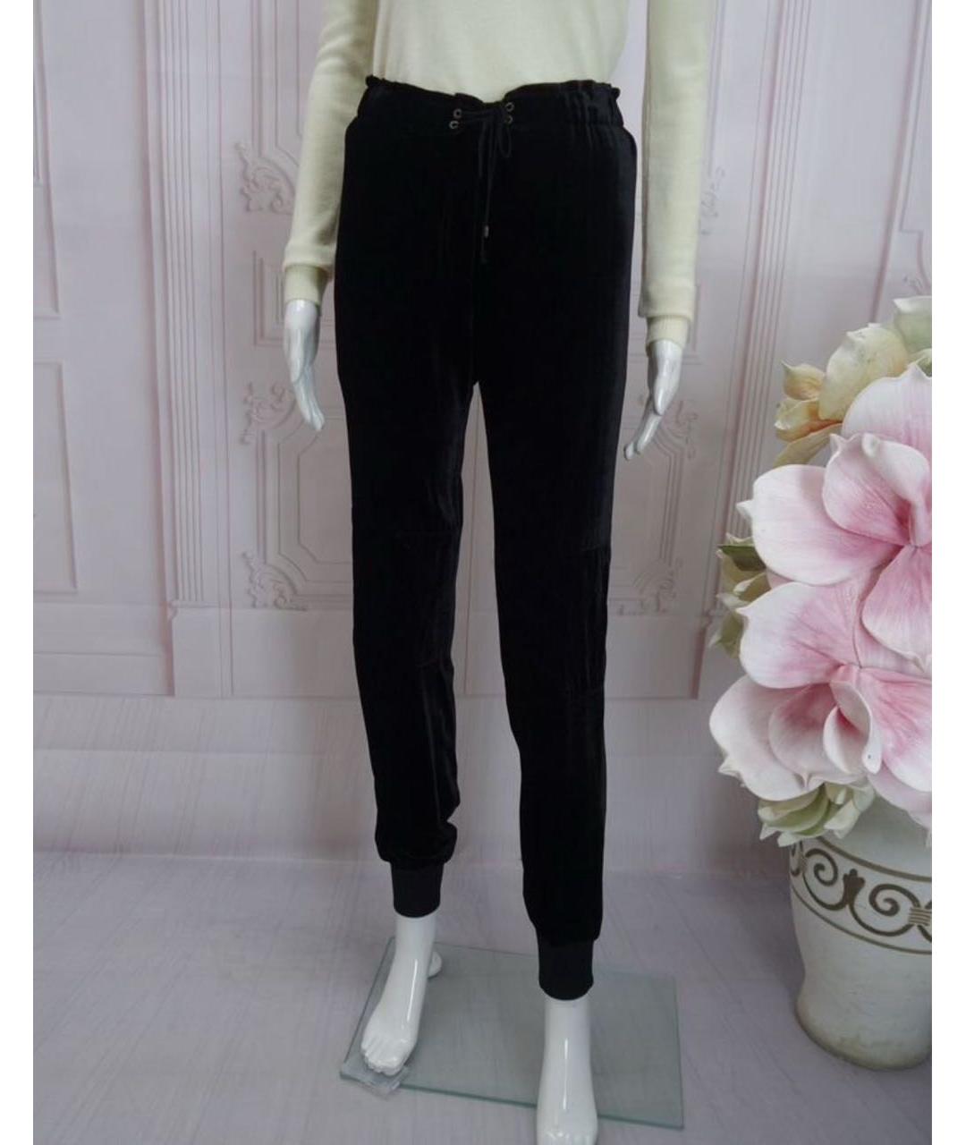 JO NO FUI Черные вискозные брюки узкие, фото 6