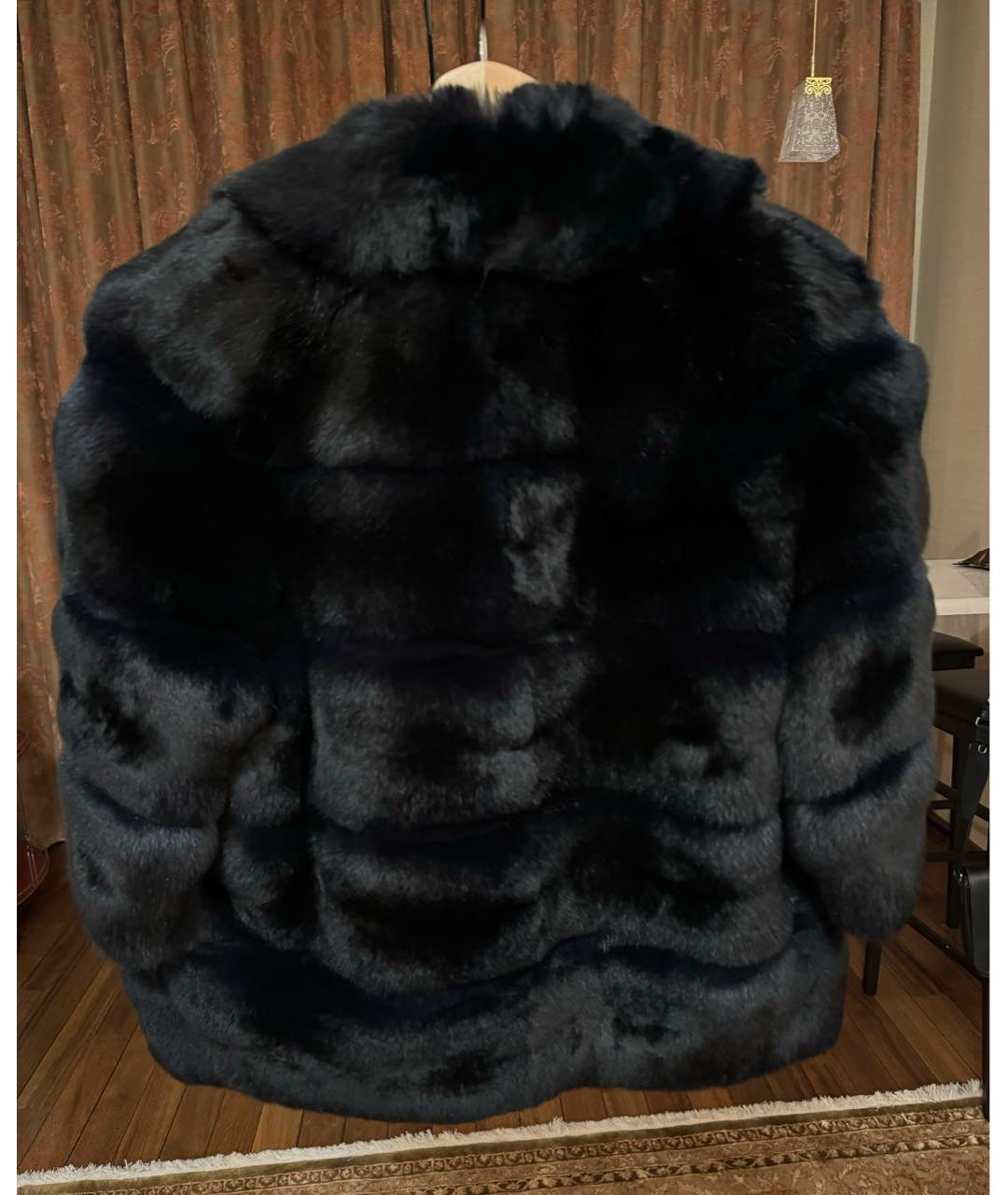 CHRISTIAN DIOR Темно-синяя меховая шуба, фото 2