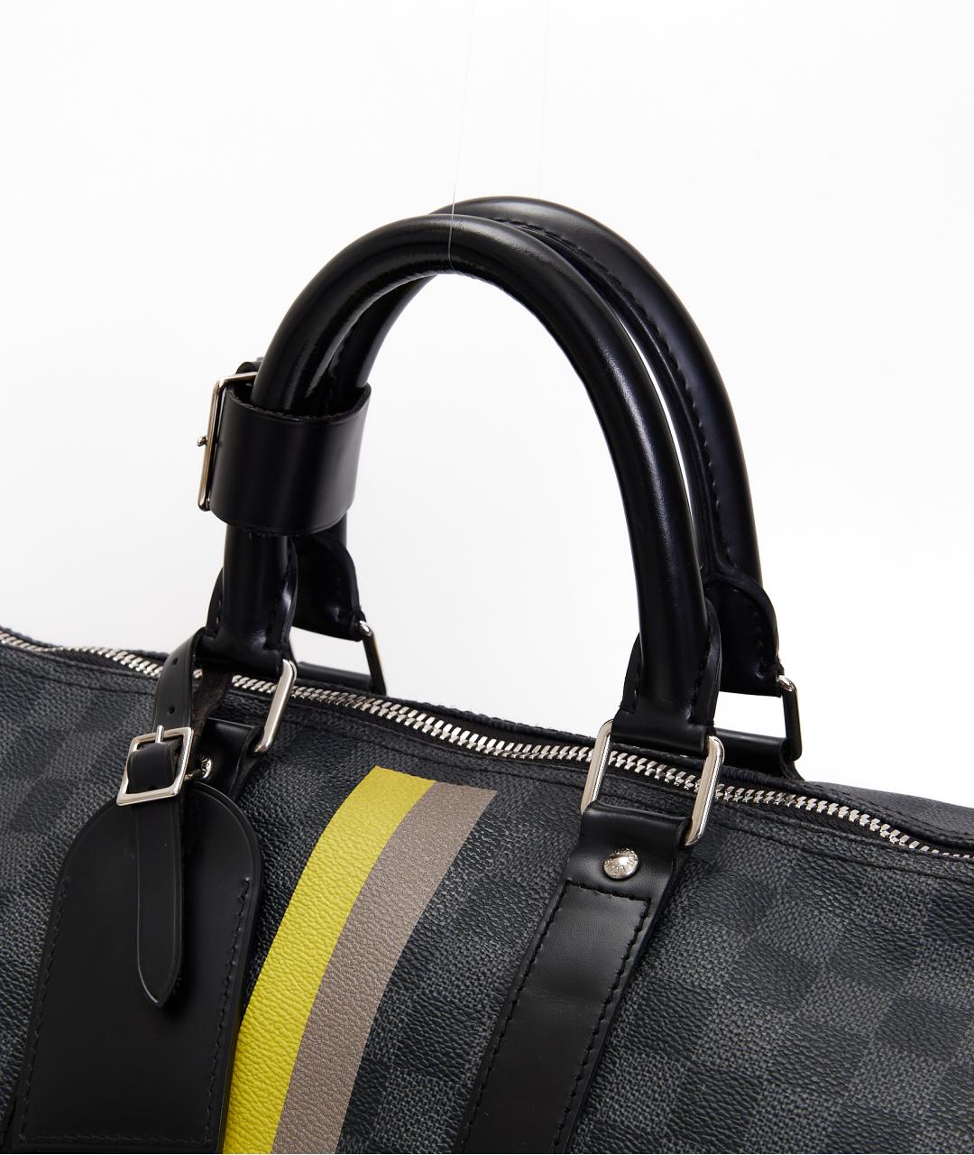 LOUIS VUITTON Серая кожаная дорожная/спортивная сумка, фото 4