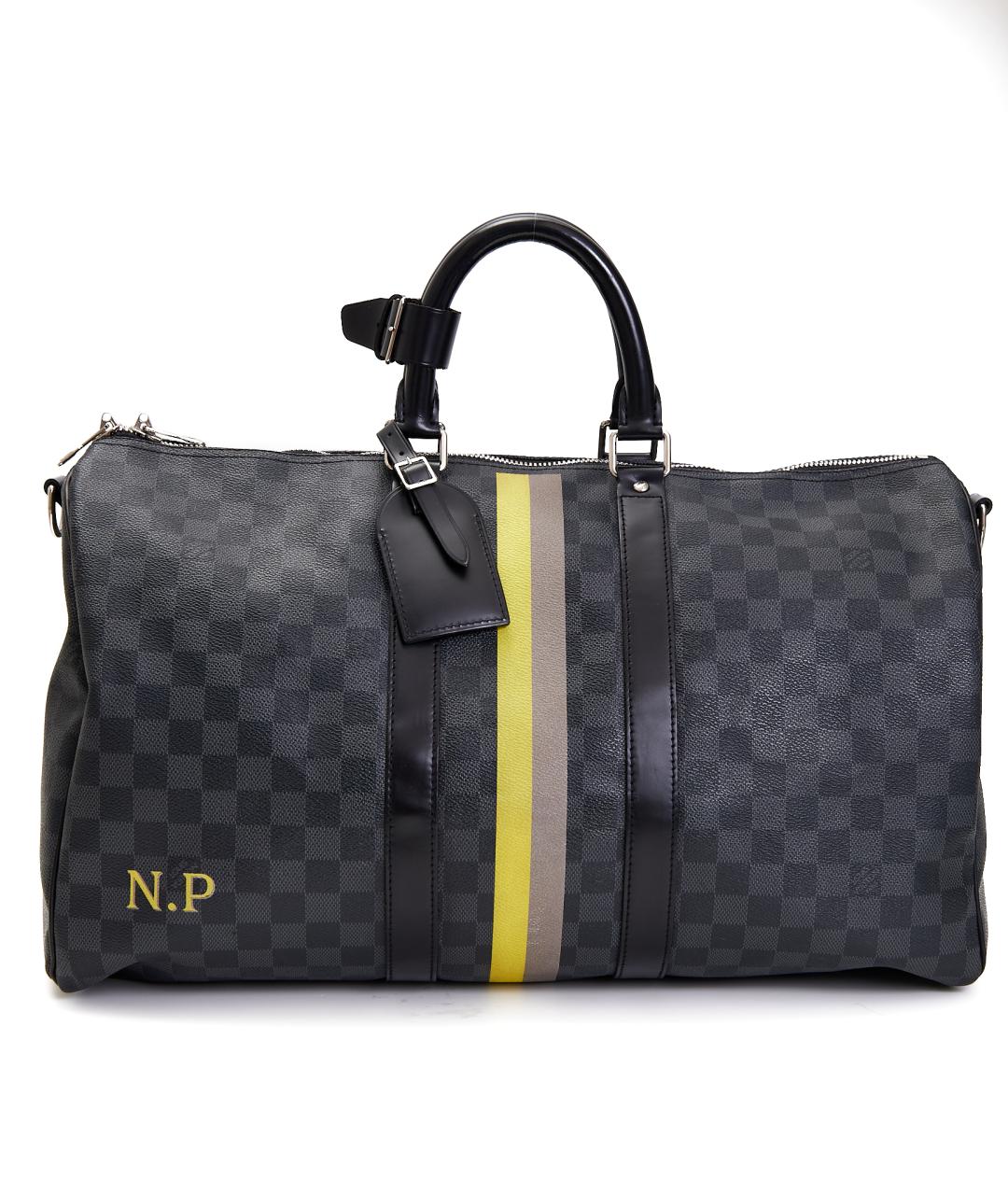 LOUIS VUITTON Серая кожаная дорожная/спортивная сумка, фото 3