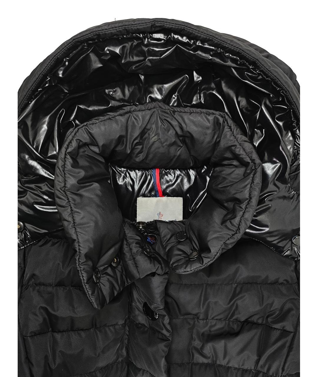 MONCLER Черный полиамидовый пуховик, фото 6