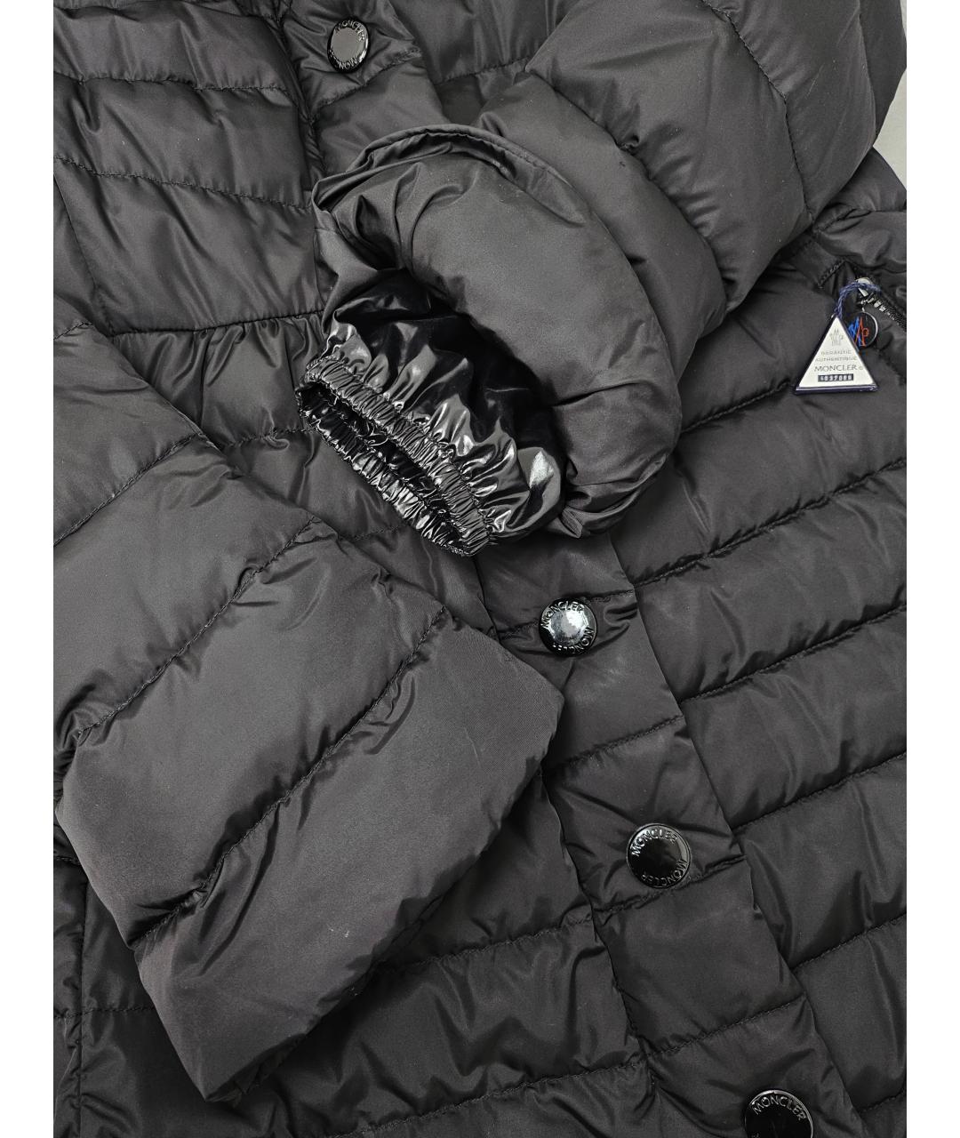 MONCLER Черный полиамидовый пуховик, фото 4