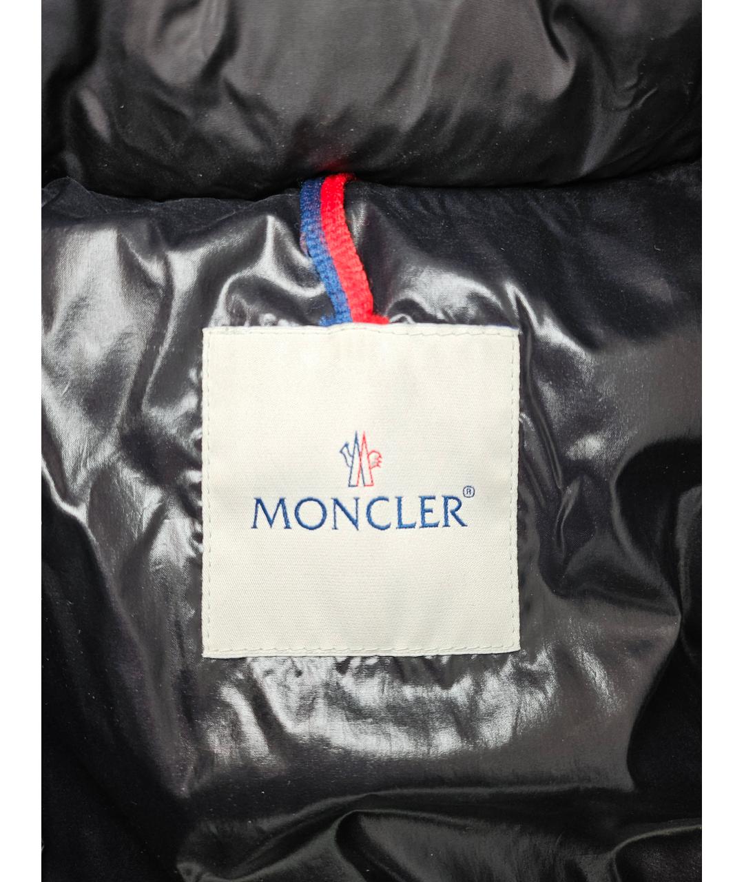 MONCLER Черный полиамидовый пуховик, фото 7