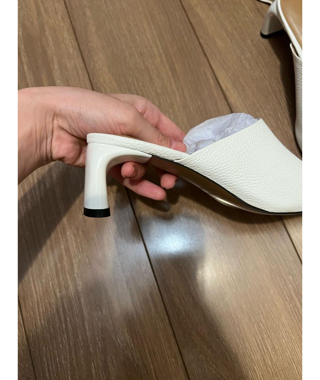 12 STOREEZ Белые кожаные мюли, фото 6