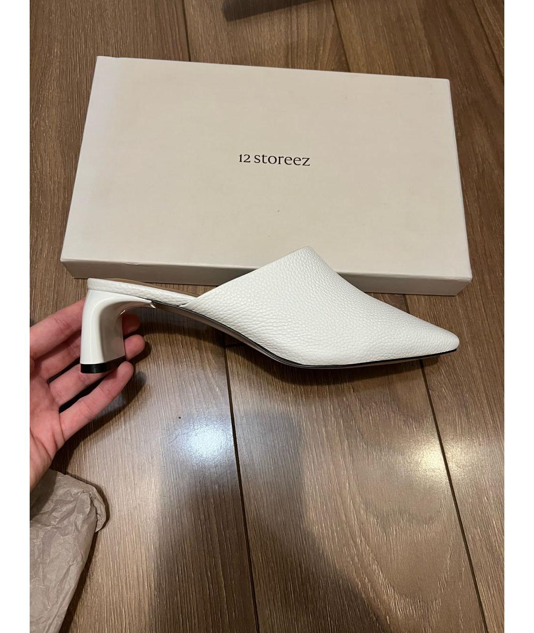 12 STOREEZ Белые кожаные мюли, фото 9