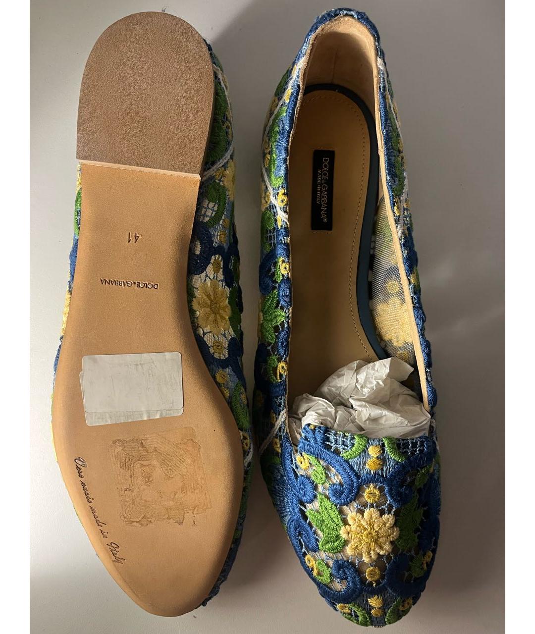 DOLCE&GABBANA Мульти текстильные балетки, фото 6