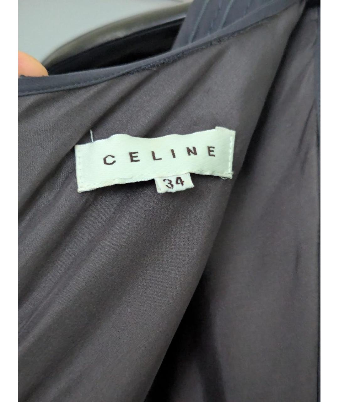 CELINE Антрацитовое шелковое вечернее платье, фото 3