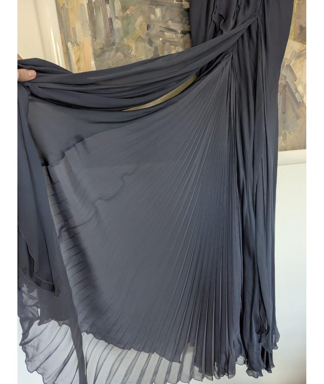 CELINE Антрацитовое шелковое вечернее платье, фото 7