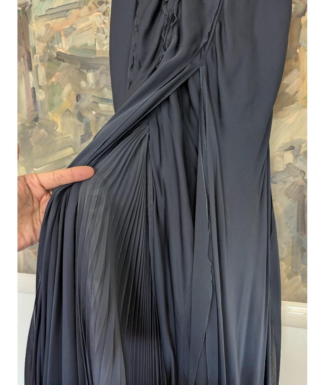 CELINE Антрацитовое шелковое вечернее платье, фото 6