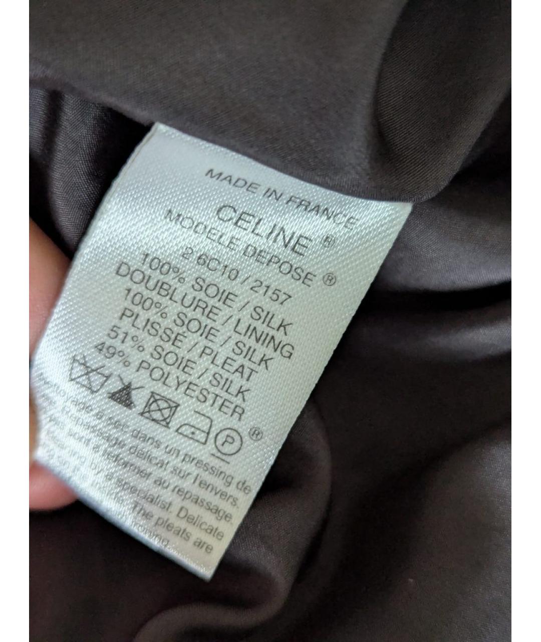 CELINE Антрацитовое шелковое вечернее платье, фото 8