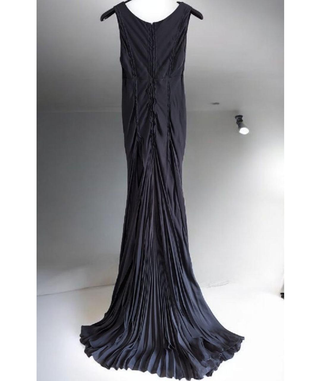 CELINE Антрацитовое шелковое вечернее платье, фото 2