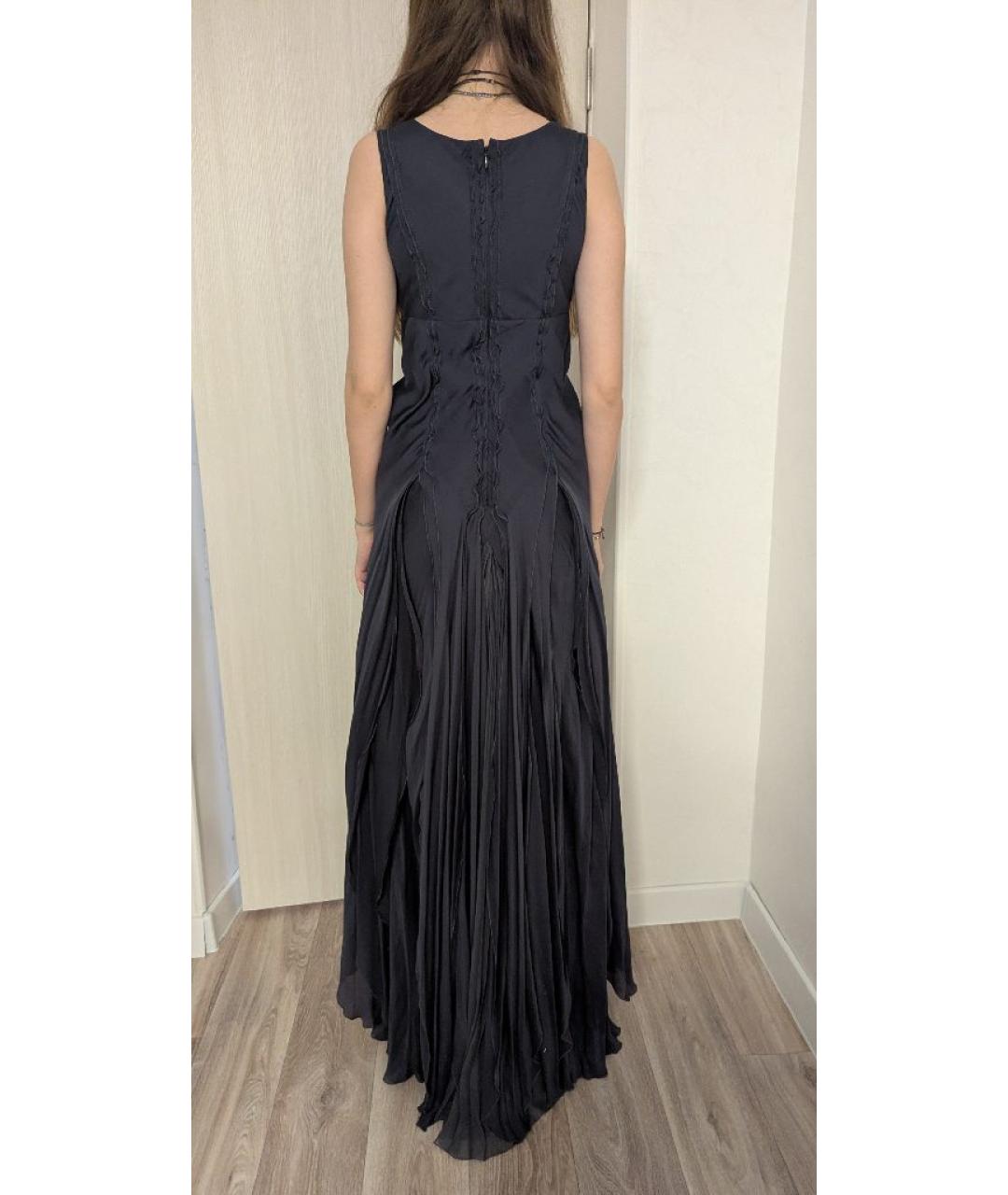 CELINE Антрацитовое шелковое вечернее платье, фото 6