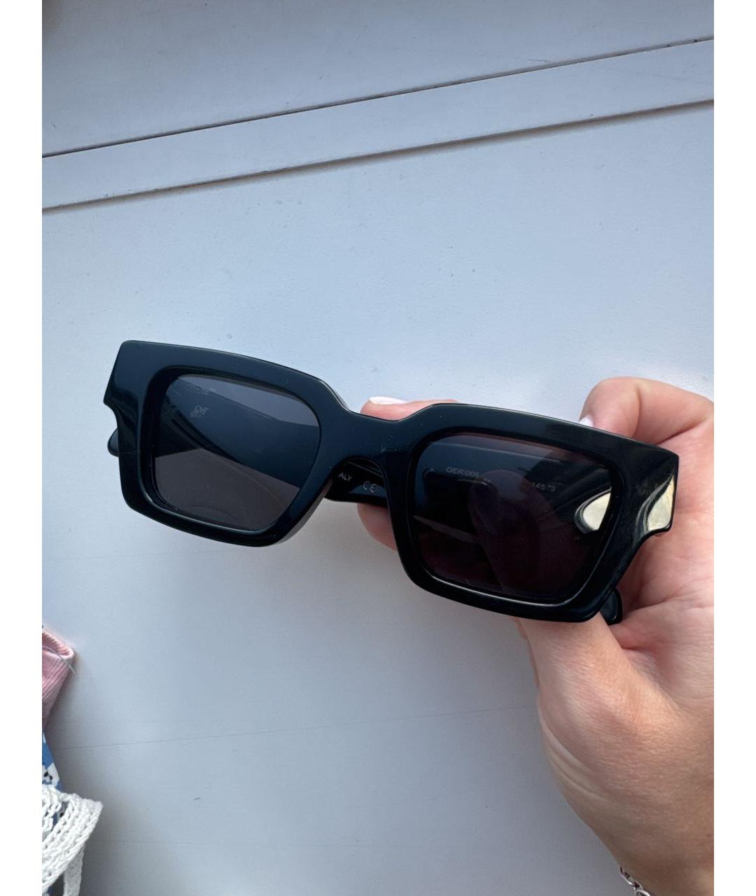 OFF-WHITE Черные пластиковые солнцезащитные очки, фото 7