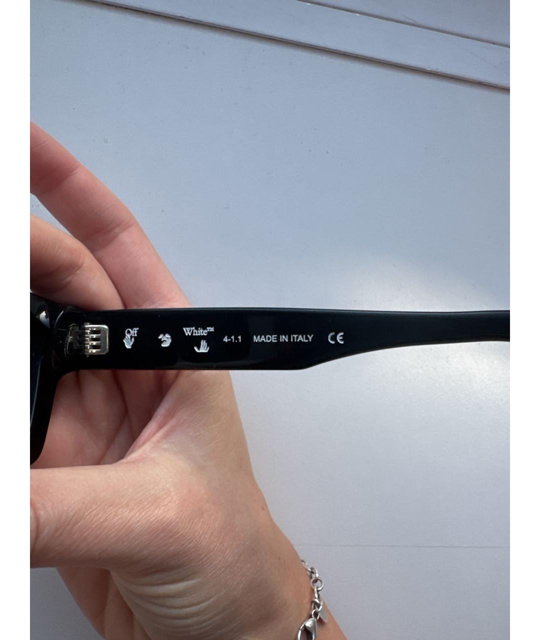 OFF-WHITE Черные пластиковые солнцезащитные очки, фото 5