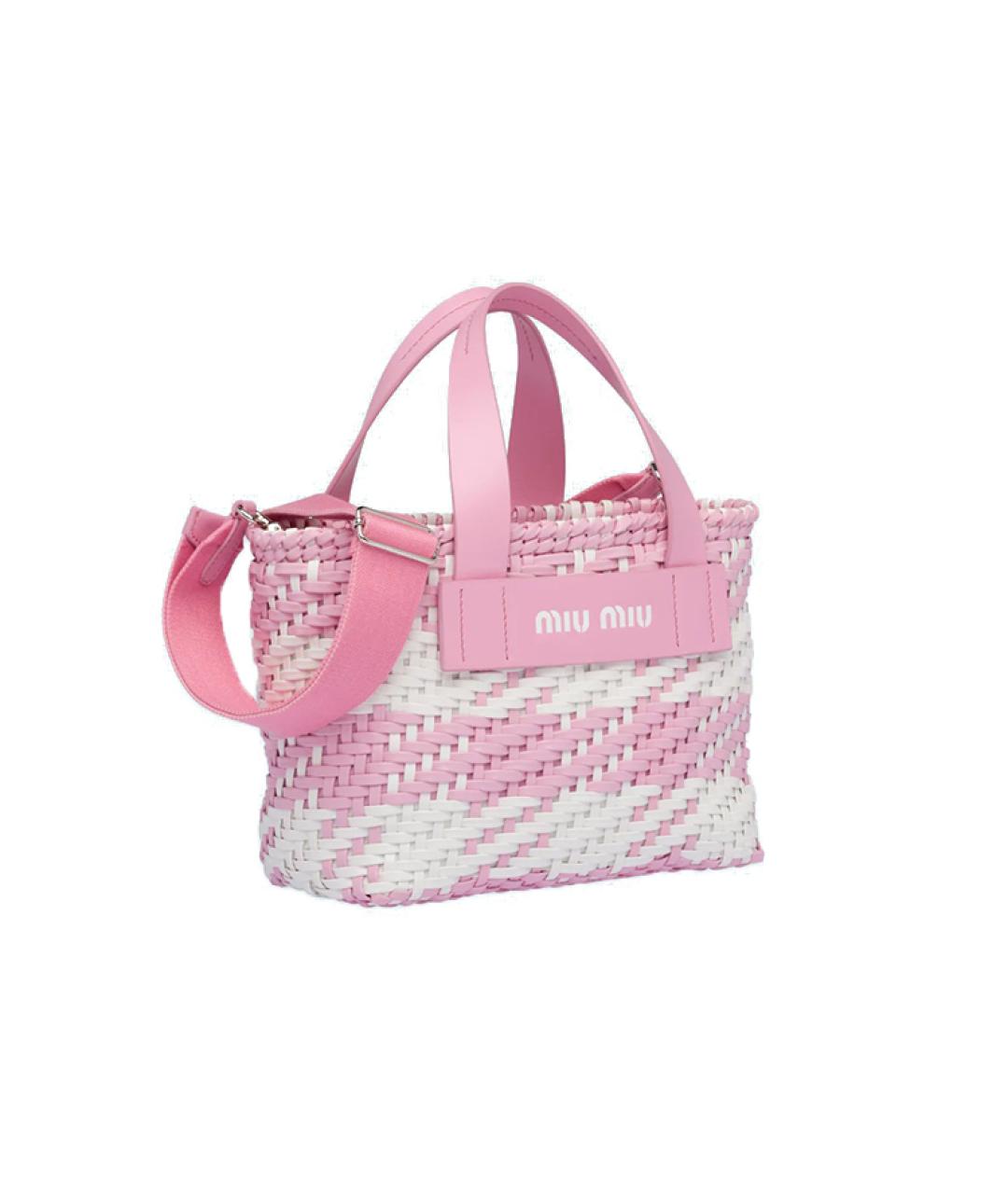 MIU MIU Розовая пелетеная сумка через плечо, фото 2