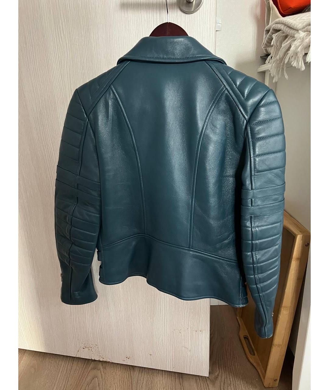 CELINE Синяя кожаная куртка, фото 2