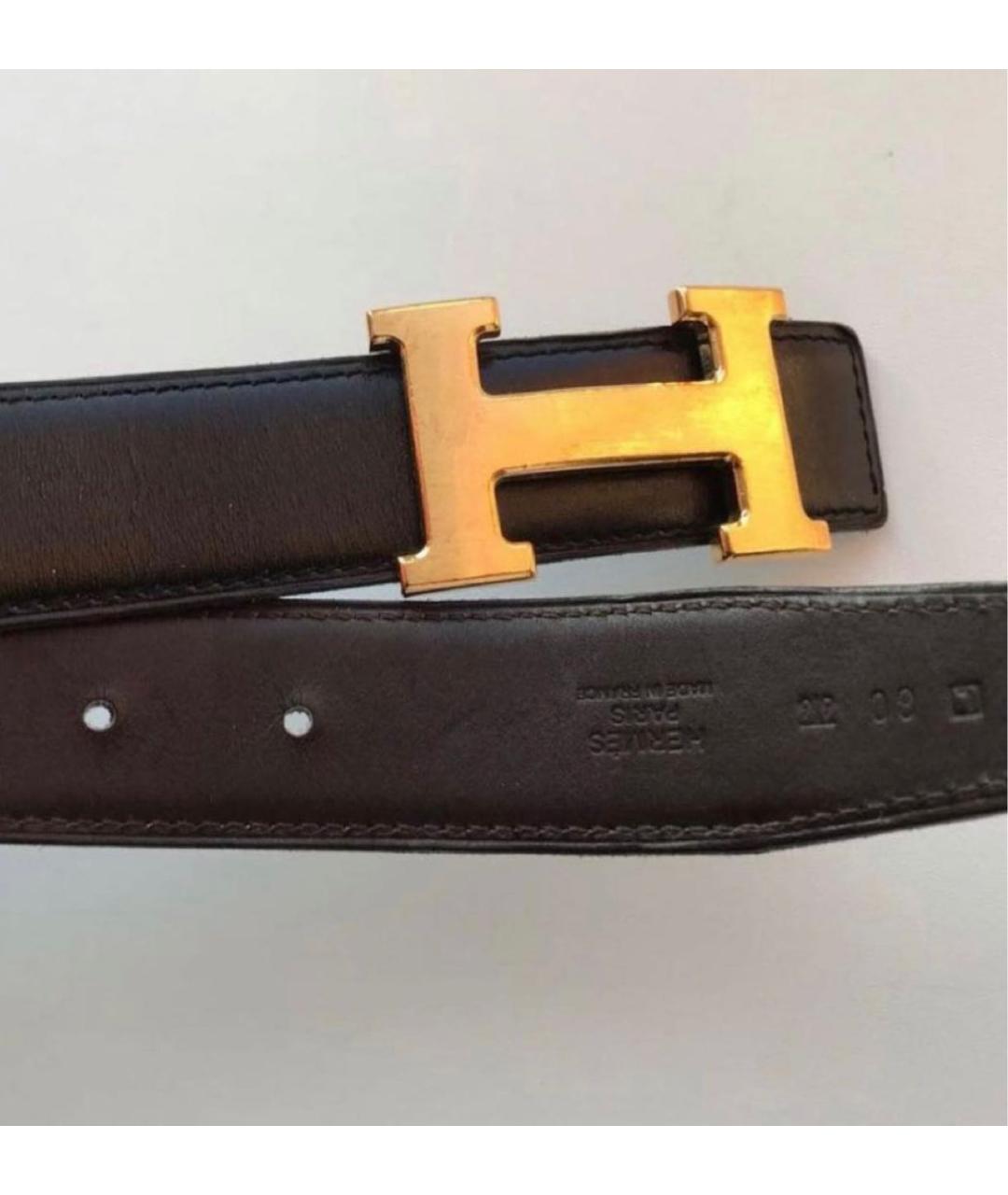 HERMES Коричневый кожаный ремень, фото 4