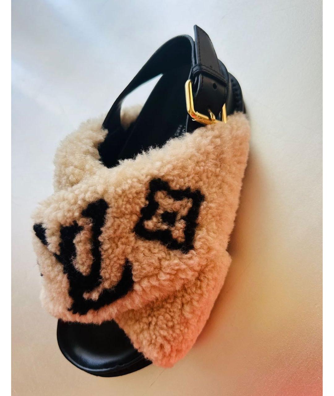 LOUIS VUITTON Бежевые сандалии, фото 5