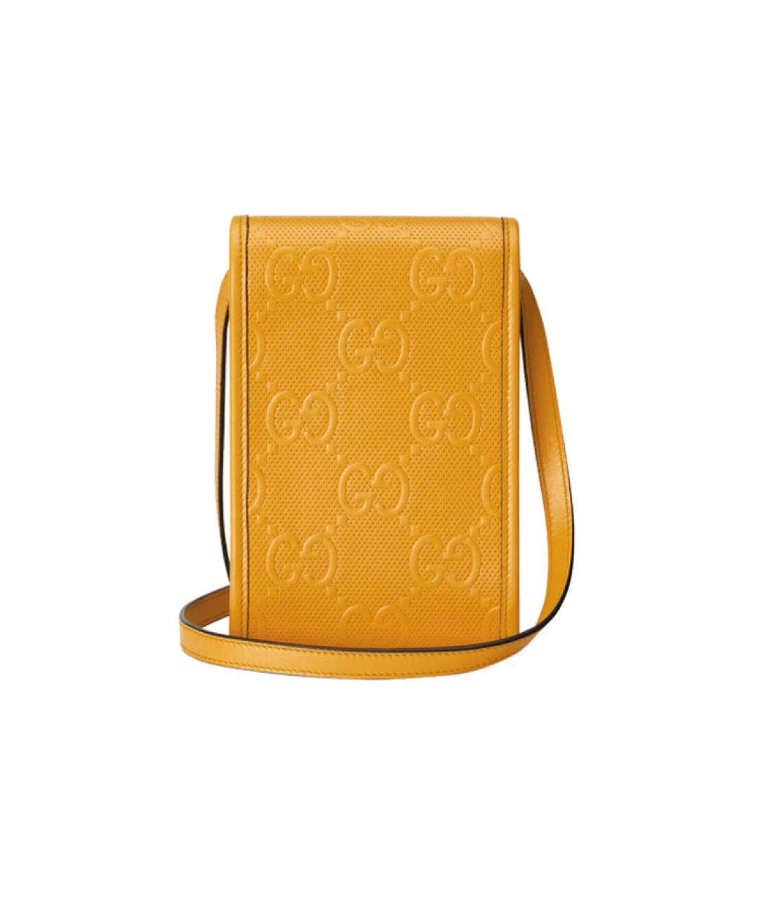 GUCCI Оранжевая кожаная сумка через плечо, фото 2