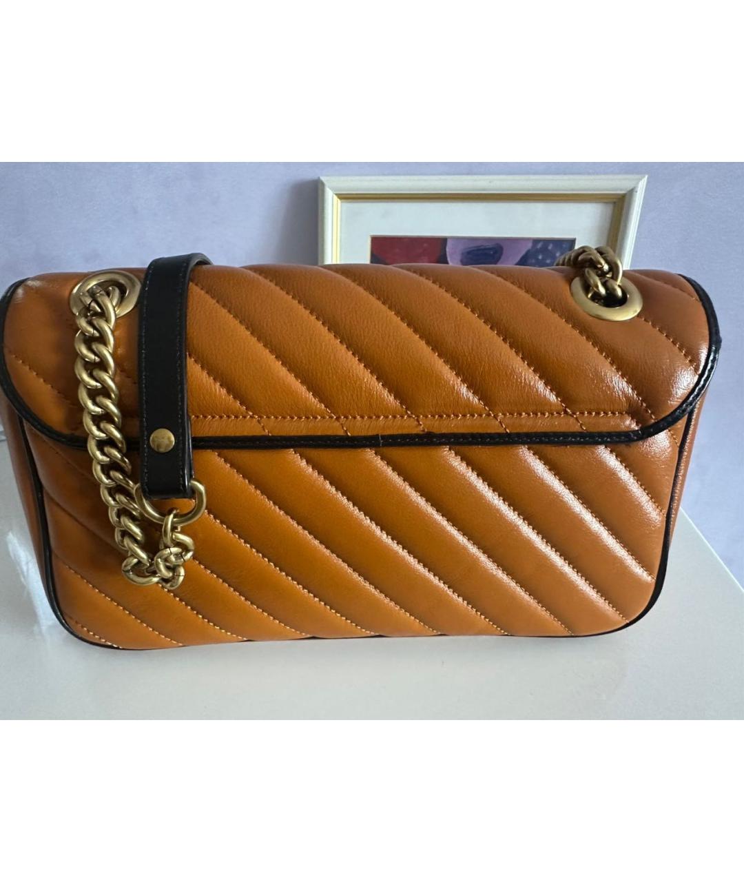 GUCCI Оранжевая кожаная сумка тоут, фото 3