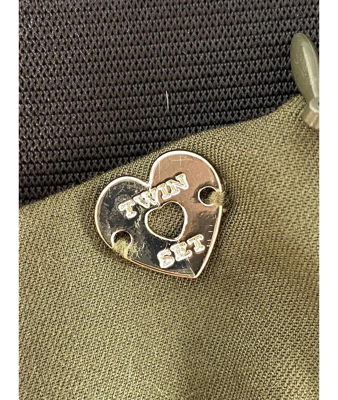 TWIN-SET Хаки полиэстеровые брюки узкие, фото 4