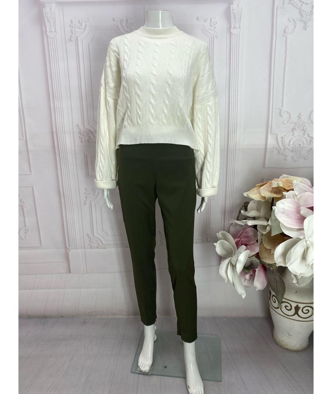 TWIN-SET Хаки полиэстеровые брюки узкие, фото 5