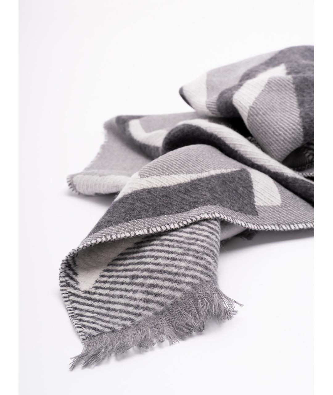 LOEWE Серый шерстяной шарф, фото 3