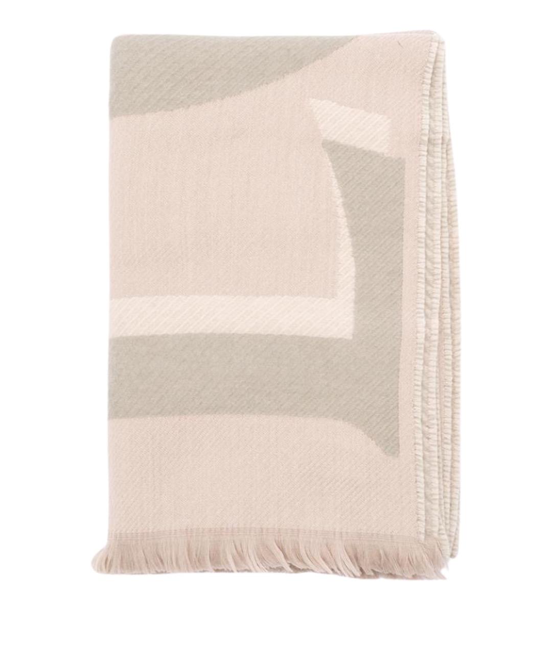 LOEWE Бежевый шерстяной шарф, фото 1