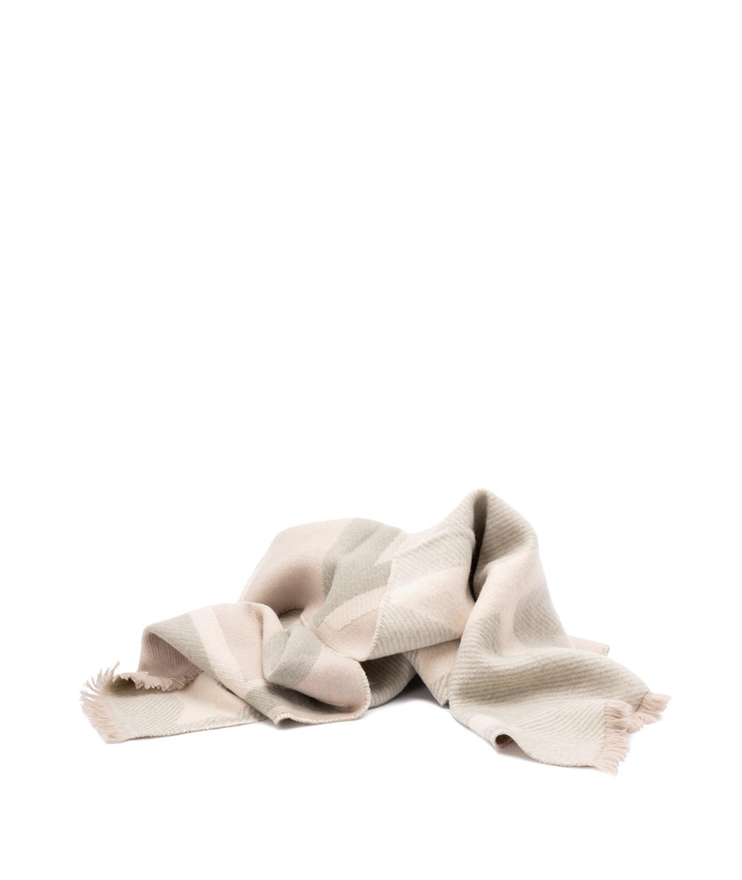 LOEWE Бежевый шерстяной шарф, фото 2