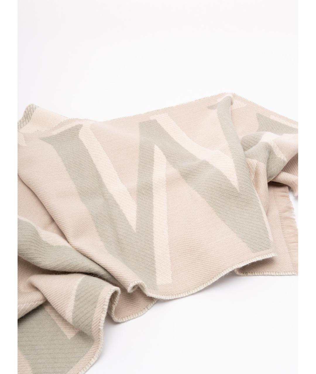 LOEWE Бежевый шерстяной шарф, фото 3