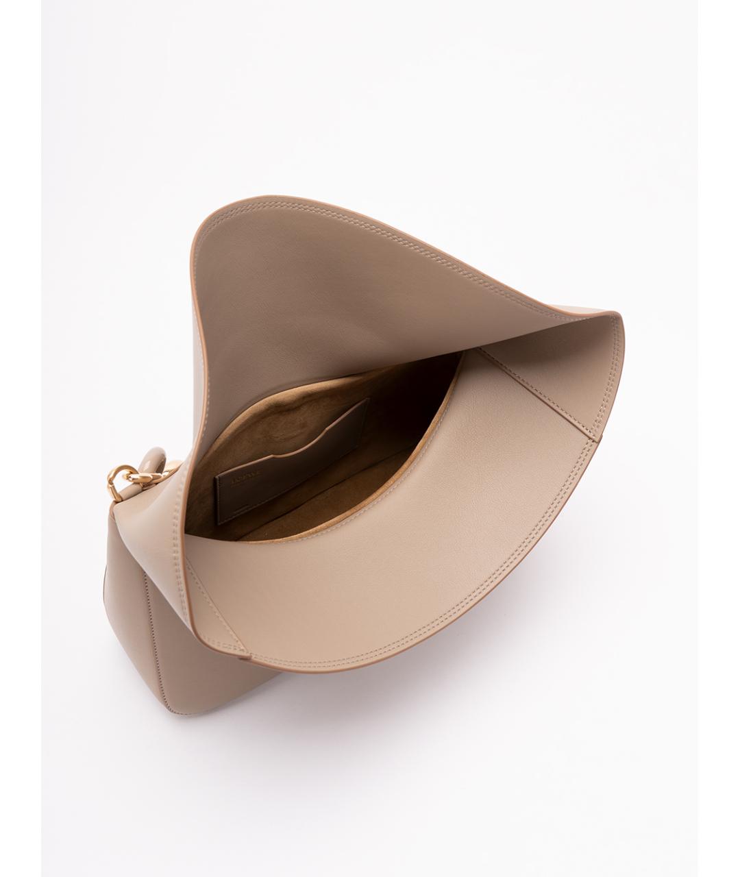 LOEWE Бежевая кожаная сумка с короткими ручками, фото 5