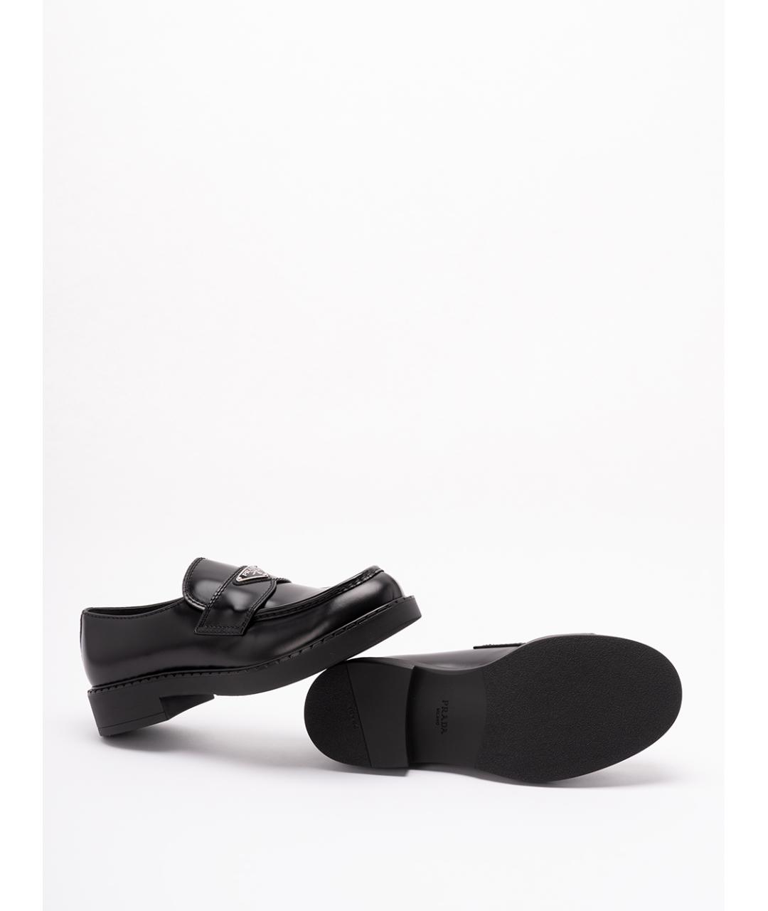 PRADA Черные кожаные лоферы, фото 4