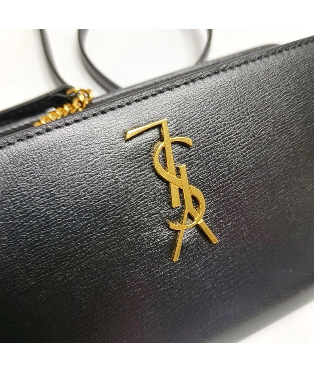 SAINT LAURENT Черная кожаная сумка через плечо, фото 8