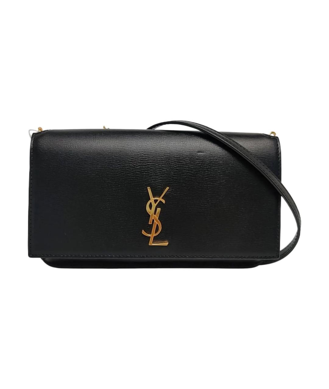 SAINT LAURENT Черная кожаная сумка через плечо, фото 9