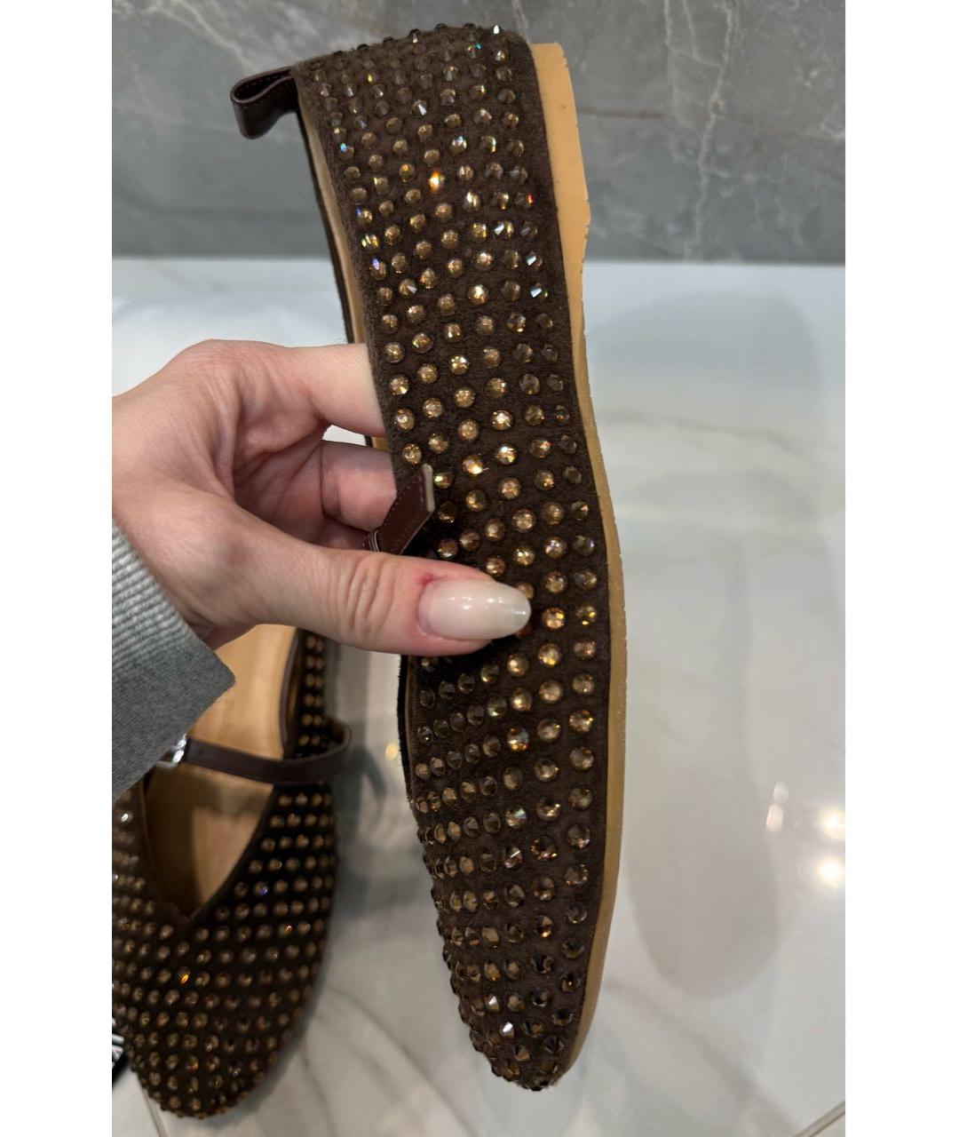 J.W.ANDERSON Коричневые замшевые балетки, фото 8