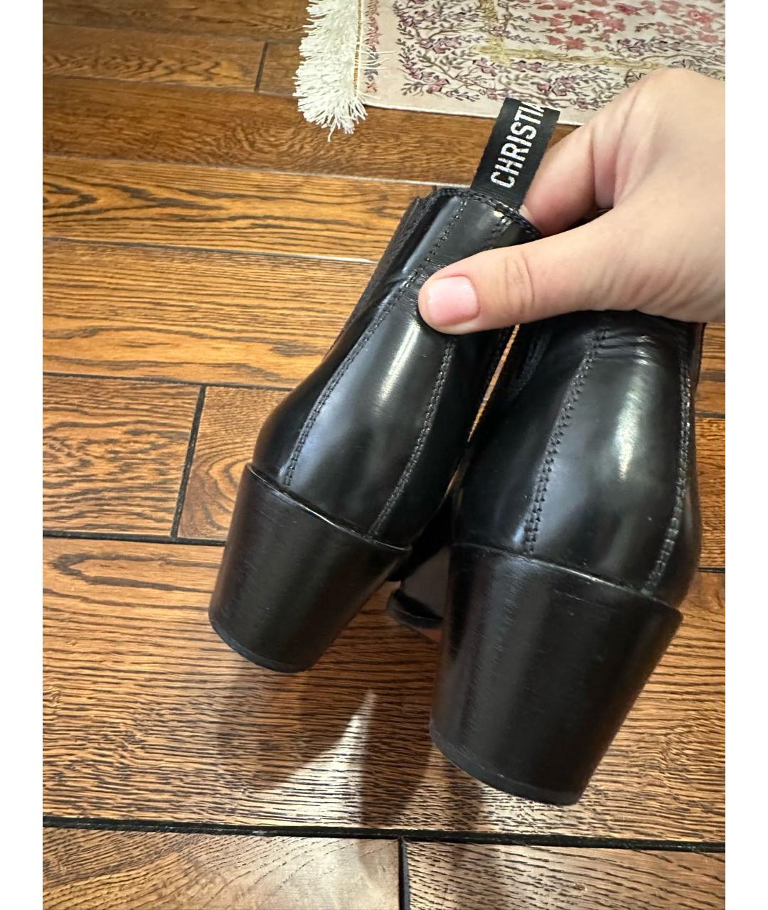 CHRISTIAN DIOR Черные кожаные ботильоны, фото 7