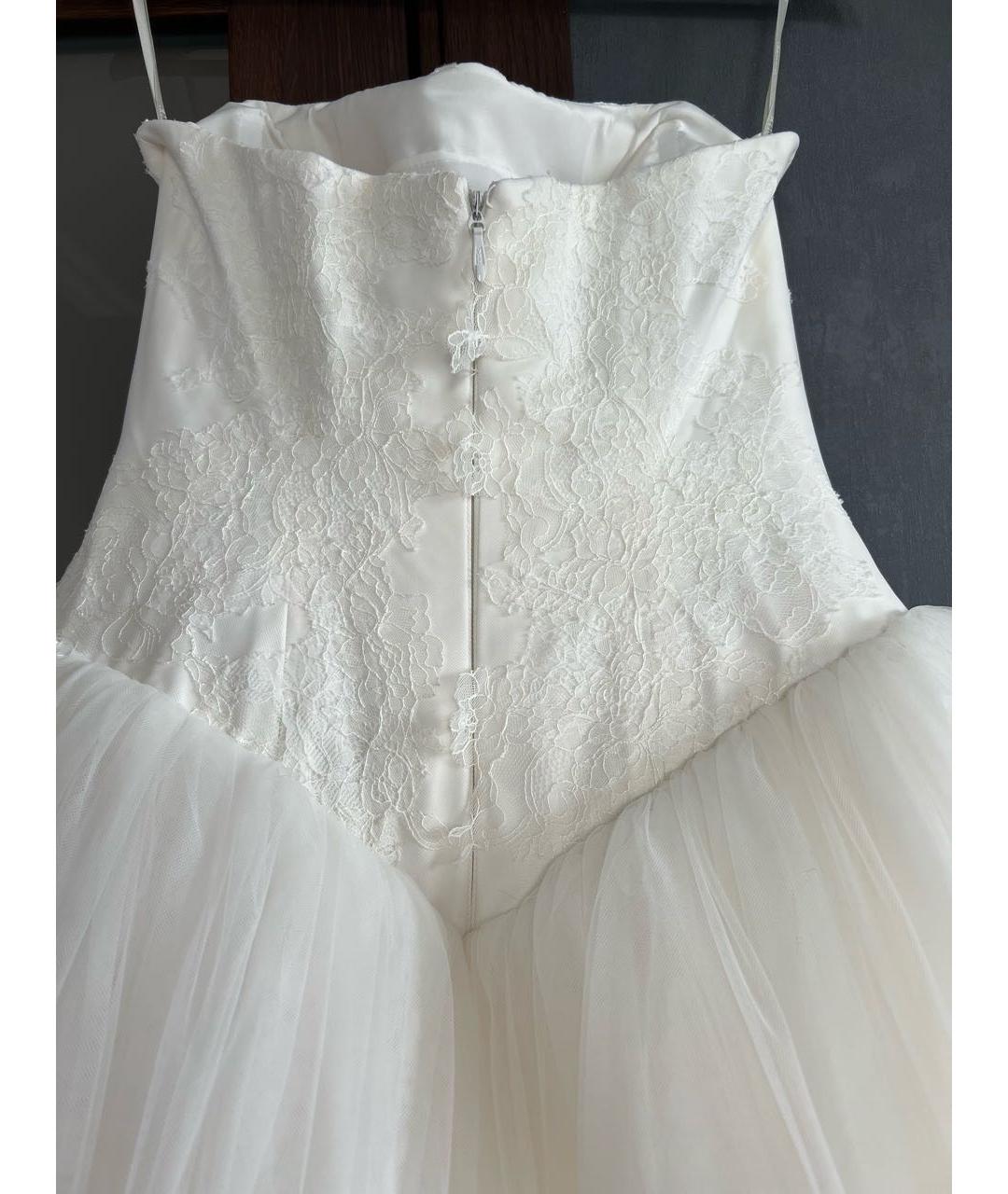 VERA WANG Белое кружевное свадебное платье, фото 3