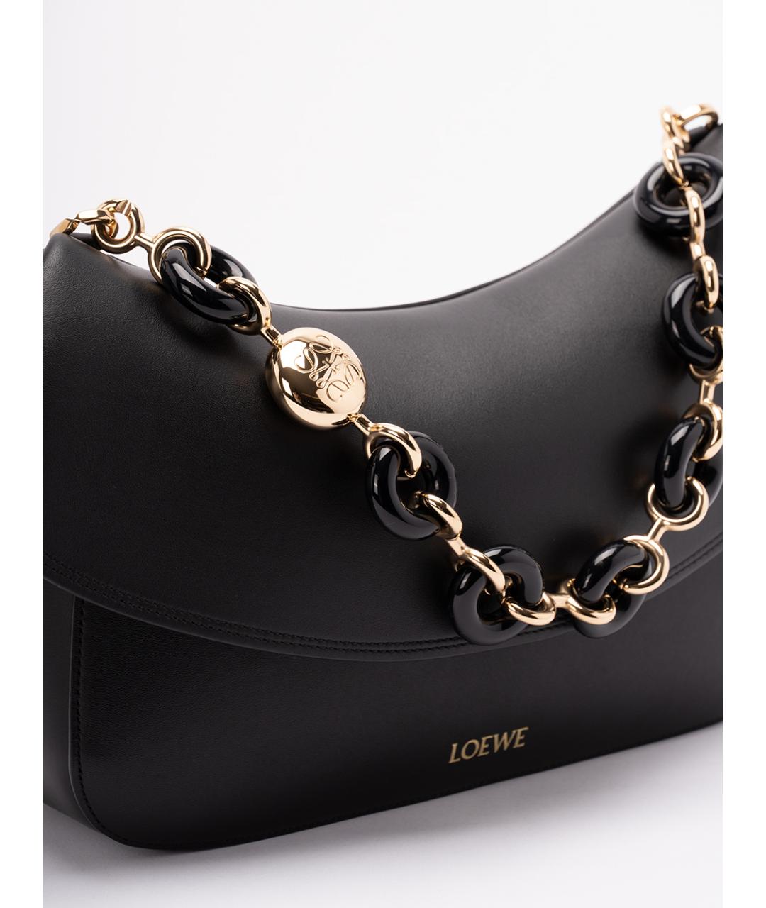 LOEWE Черная кожаная сумка через плечо, фото 4