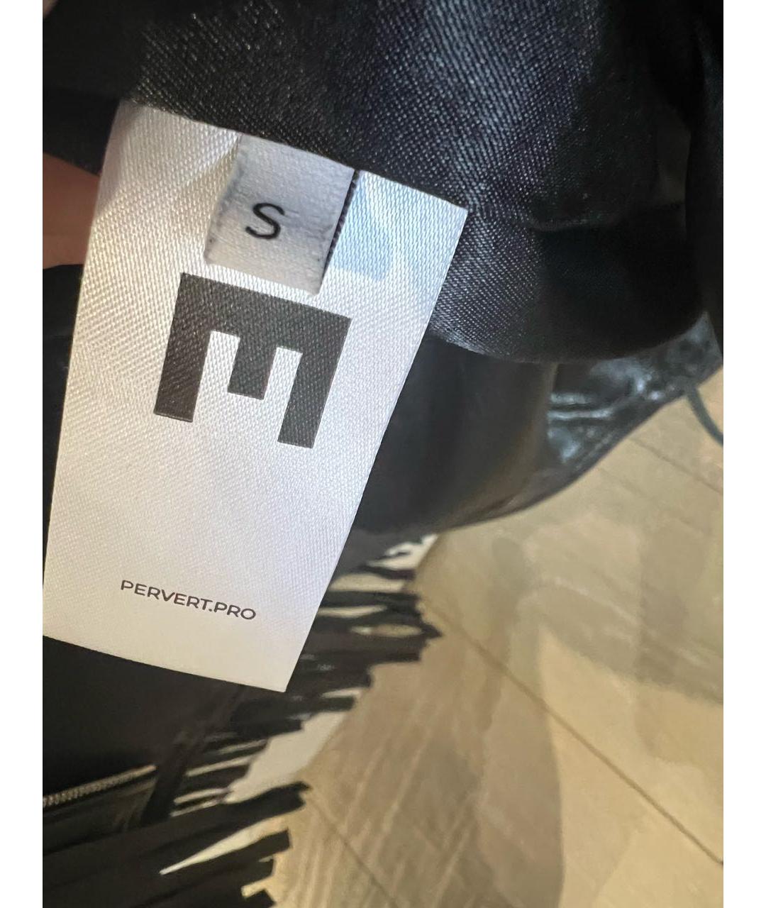 PERVERT Черная кожаная куртка, фото 3