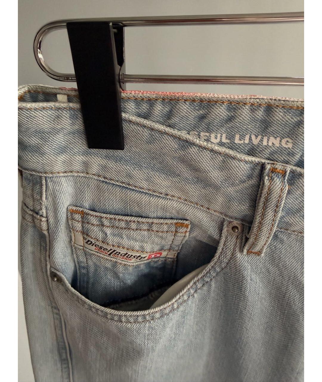DIESEL Голубые хлопковые джинсы клеш, фото 5