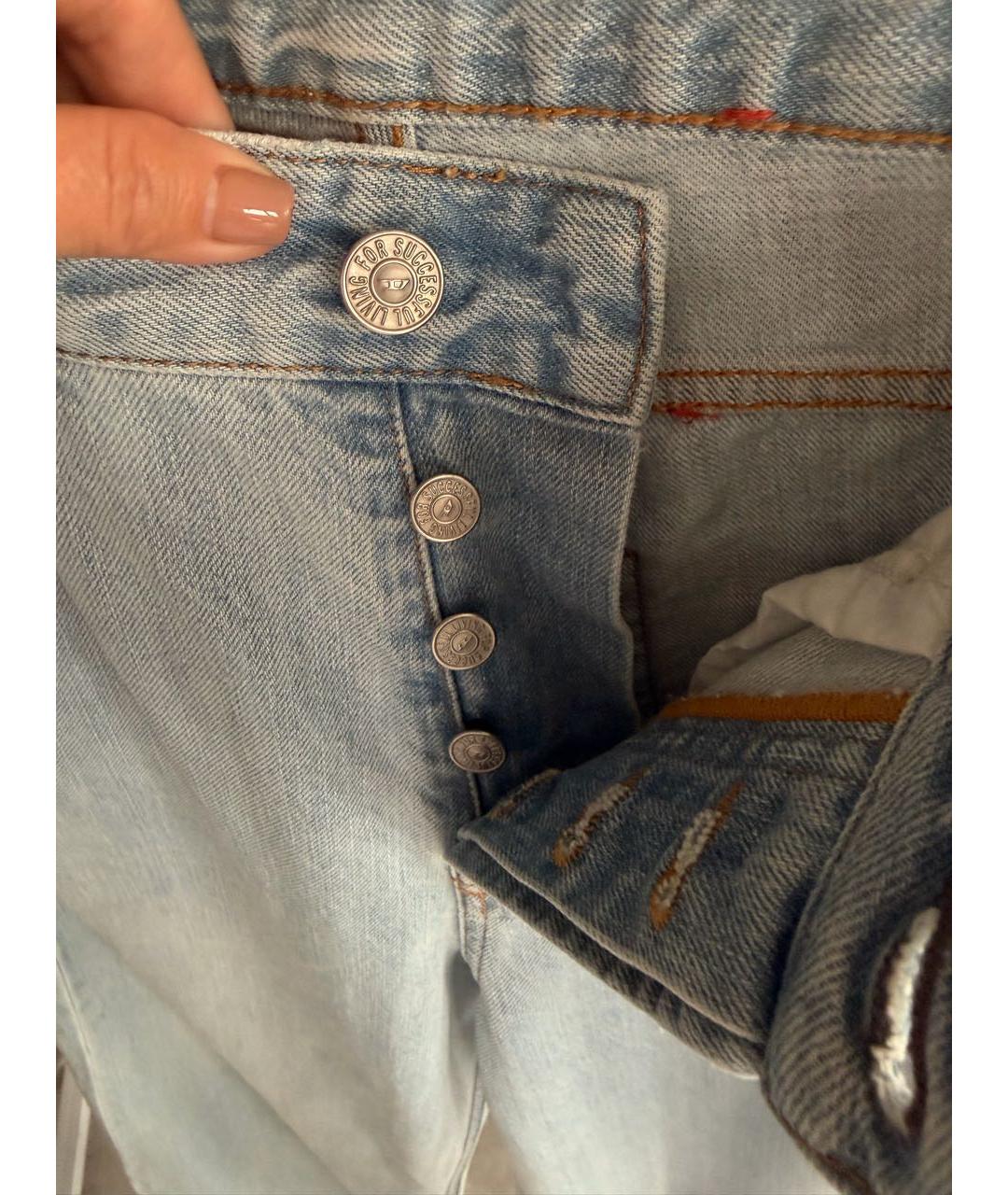 DIESEL Голубые хлопковые джинсы клеш, фото 6