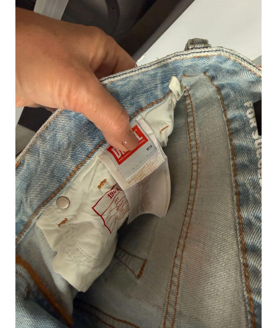 DIESEL Голубые хлопковые джинсы клеш, фото 3